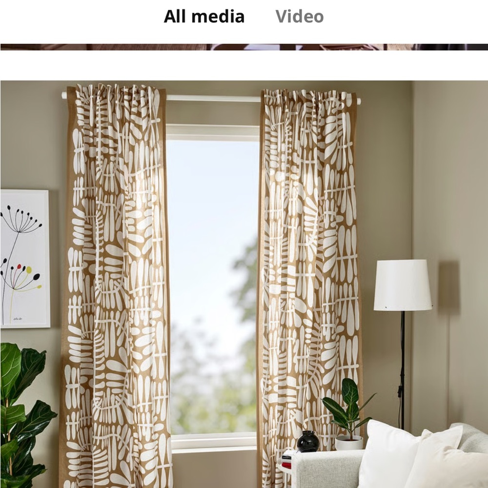 COPY - Tan and White Geometric Curtains for a Modern Touch
